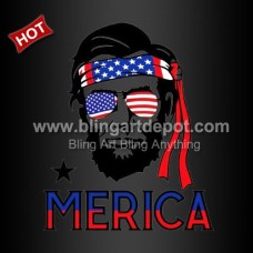 4th of July American Flag Heat Transfer Vinyl Printing for Bling Shirts Low MOQ